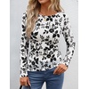 image:imageZESICA Womens Floral Long Sleeve Shirts 2026 Spring Boat Neck Mesh Ruched Tops Fitted Asymmetrical Going Out BlousesWhite