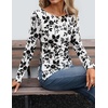 image:imageZESICA Womens Floral Long Sleeve Shirts 2026 Spring Boat Neck Mesh Ruched Tops Fitted Asymmetrical Going Out BlousesWhite
