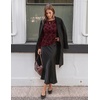 image:imageZESICA Womens Floral Long Sleeve Shirts 2026 Spring Boat Neck Mesh Ruched Tops Fitted Asymmetrical Going Out BlousesWine