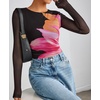 image:imageZESICA Womens Floral Mesh Going Out Tops Fall Long Sleeve Y2K ShirtsBlack