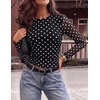 image:imageZESICA Womens Floral Mesh Going Out Tops Fall Long Sleeve Y2K ShirtsBlack Dot