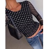 image:imageZESICA Womens Floral Mesh Going Out Tops Fall Long Sleeve Y2K ShirtsBlack Dot