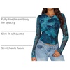 image:imageZESICA Womens Floral Mesh Going Out Tops Fall Long Sleeve Y2K ShirtsBlue