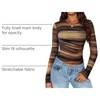 image:imageZESICA Womens Floral Mesh Going Out Tops Fall Long Sleeve Y2K ShirtsBrown