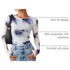 image:imageZESICA Womens Floral Mesh Going Out Tops Fall Long Sleeve Y2K ShirtsGray Blue