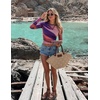 image:imageZESICA Womens Floral Mesh Going Out Tops Fall Long Sleeve Y2K ShirtsMulticolour