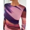 image:imageZESICA Womens Floral Mesh Going Out Tops Fall Long Sleeve Y2K ShirtsMulticolour