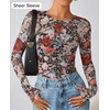 image:imageZESICA Womens Floral Mesh Going Out Tops Fall Long Sleeve Y2K ShirtsNewyork Black