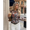 image:imageZESICA Womens Floral Mesh Going Out Tops Fall Long Sleeve Y2K ShirtsNewyork Black