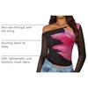 image:imageZESICA Womens Floral Mesh Off Shoulder Long Sleeve TopsBlack