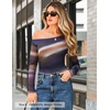 image:imageZESICA Womens Floral Mesh Off Shoulder Long Sleeve TopsDarkpurple