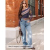 image:imageZESICA Womens Floral Mesh Off Shoulder Long Sleeve TopsDarkpurple