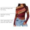 image:imageZESICA Womens Floral Mesh Off Shoulder Long Sleeve TopsFuchsia