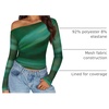image:imageZESICA Womens Floral Mesh Off Shoulder Long Sleeve TopsGreen