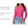 image:imageZESICA Womens Floral Mesh Off Shoulder Long Sleeve TopsRose