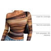 image:imageZESICA Womens Floral Mesh Off Shoulder Long Sleeve TopsRosebrown