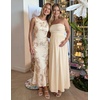 image:imageZESICA Womens Floral Mesh Slit Bodycon Wedding Guest Cocktail Midi DressAlmond
