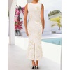 image:imageZESICA Womens Floral Mesh Slit Bodycon Wedding Guest Cocktail Midi DressApricot