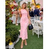 image:imageZESICA Womens Floral Mesh Slit Bodycon Wedding Guest Cocktail Midi DressLightpink