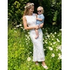 image:imageZESICA Womens Floral Mesh Slit Bodycon Wedding Guest Cocktail Midi DressWhite
