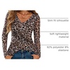 image:imageZESICA Womens Floral Ruffle Mesh Tops Long Sleeve ShirtsBrownleopard