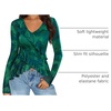 image:imageZESICA Womens Floral Ruffle Mesh Tops Long Sleeve ShirtsGreen