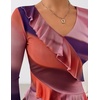 image:imageZESICA Womens Floral Ruffle Mesh Tops Long Sleeve ShirtsMulticolour