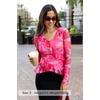 image:imageZESICA Womens Floral Ruffle Mesh Tops Long Sleeve ShirtsPink