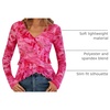 image:imageZESICA Womens Floral Ruffle Mesh Tops Long Sleeve ShirtsPink