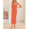 image:imageZESICA Womens Floral Strapless Bodycon Weeding Guest DressOrangered
