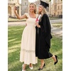 image:imageZESICA Womens Lace Strap Sleeveless Square Neck Smocked Flowy Maxi DressApricot