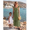 image:imageZESICA Womens Lace Strap Sleeveless Square Neck Smocked Flowy Maxi DressArmygreen