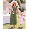 image:imageZESICA Womens Lace Strap Sleeveless Square Neck Smocked Flowy Maxi DressArmygreen