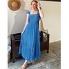 image:imageZESICA Womens Lace Strap Sleeveless Square Neck Smocked Flowy Maxi DressCobaltblue