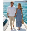 image:imageZESICA Womens Lace Strap Sleeveless Square Neck Smocked Flowy Maxi DressDustyblue