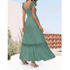 image:imageZESICA Womens Lace Strap Sleeveless Square Neck Smocked Flowy Maxi DressGreen