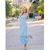 image:imageZESICA Womens Lace Strap Sleeveless Square Neck Smocked Flowy Maxi DressLightblue