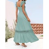image:imageZESICA Womens Lace Strap Sleeveless Square Neck Smocked Flowy Maxi DressLightgreen