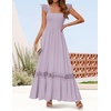 image:imageZESICA Womens Lace Strap Sleeveless Square Neck Smocked Flowy Maxi DressLightpurple