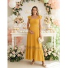 image:imageZESICA Womens Lace Strap Sleeveless Square Neck Smocked Flowy Maxi DressMustard