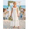 image:imageZESICA Womens Lace Strap Sleeveless Square Neck Smocked Flowy Maxi DressWhite
