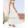 image:imageZESICA Womens Lace Strap Sleeveless Square Neck Smocked Flowy Maxi DressWhite