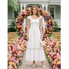 image:imageZESICA Womens Lace Strap Sleeveless Square Neck Smocked Flowy Maxi DressWhite
