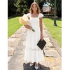 image:imageZESICA Womens Lace Strap Sleeveless Square Neck Smocked Flowy Maxi DressWhite