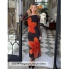 image:imageZESICA Womens Long Sleeve Floral Maxi Dress 2026 Fall Off Shoulder Bodycon Ruched Mesh Cocktail Wedding Guest DressesTangerine