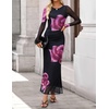 image:imageZESICA Womens Long Sleeve Floral Side Slit Bodycon Maxi DressesPurple