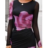image:imageZESICA Womens Long Sleeve Floral Side Slit Bodycon Maxi DressesPurple