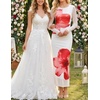 image:imageZESICA Womens Long Sleeve Floral Side Slit Bodycon Maxi DressesWhite