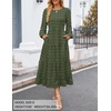image:imageZESICA Womens Long Sleeve Swiss Dot Maxi Wedding Guest DressesArmy Green