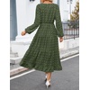 image:imageZESICA Womens Long Sleeve Swiss Dot Maxi Wedding Guest DressesArmy Green